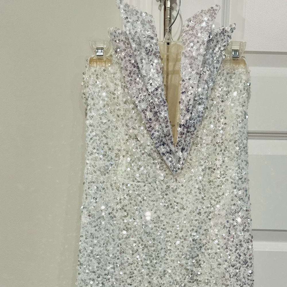 Elegant Silver Sequin Dress